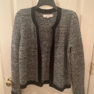 LOFT Women's Black and White Cardigan
